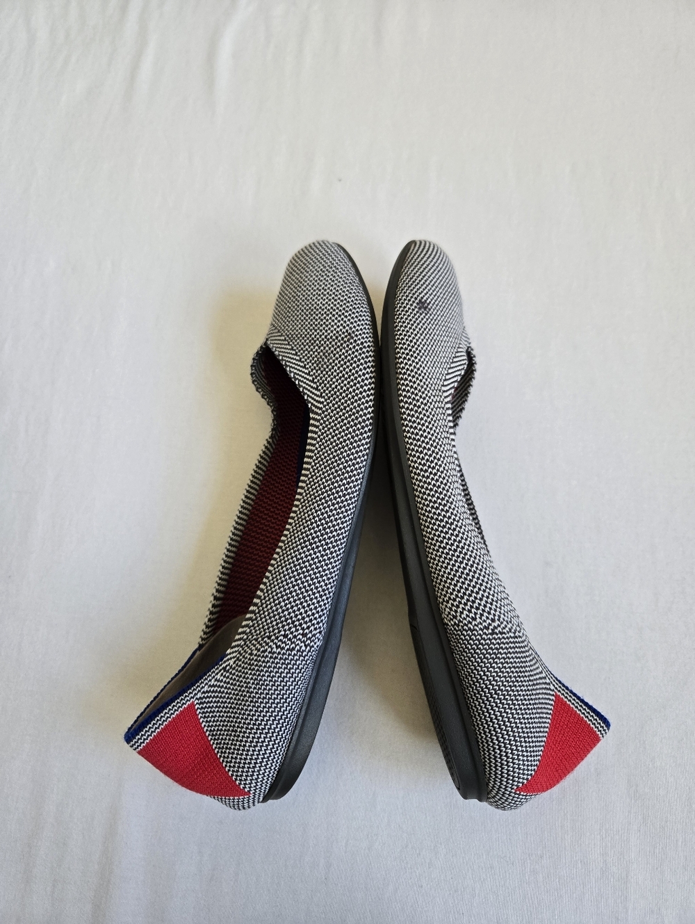 Rothy's The Flat Shoes Shale Cherry Ribbon Ballet Flats Gray Size 8 - Picture 7 of 12